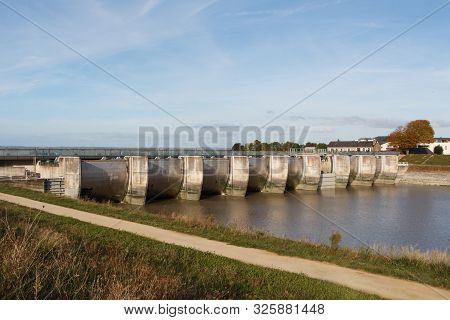 Couesnon Dam For Water Flow Regulation In Mont Saint-michel Bay