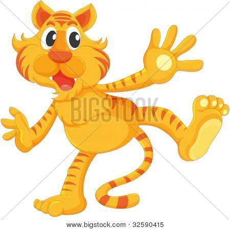 Tigre isolato su sfondo bianco