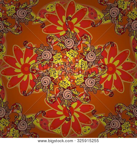 Design Gift Wrapping Paper, Greeting Cards, Posters And Banner Design. Vector Flat Flowers Seamless 