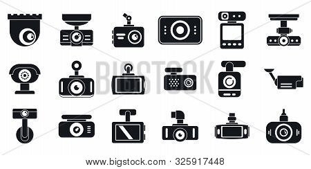 Dvr Camera Icons Set. Simple Set Of Dvr Camera Vector Icons For Web Design On White Background
