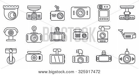 Digital Dvr Icons Set. Outline Set Of Digital Dvr Vector Icons For Web Design Isolated On White Back