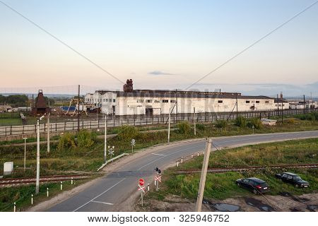 View From Above Towards The Corrective Labor Colony Number 5. Town Of Nizhniye Vyazovye, Republic Of