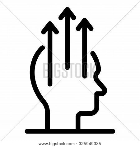 Three Arrows From The Head Icon. Outline Three Arrows From The Head Vector Icon For Web Design Isola