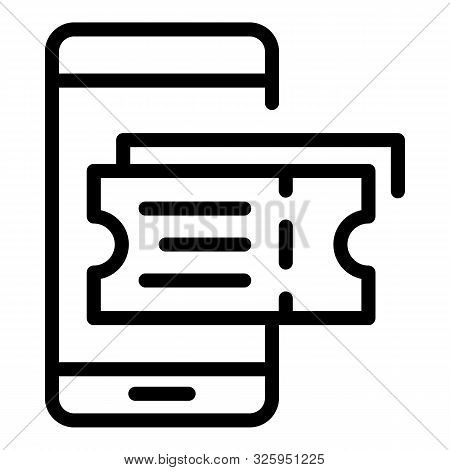 Phone Boxing Tickets Icon. Outline Phone Boxing Tickets Vector Icon For Web Design Isolated On White