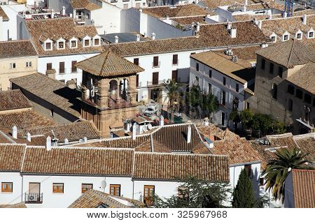 Antequera, Spain - November 11, 2009 - View Over The City Rooftops Seen From The Plaza Guerrero Muno