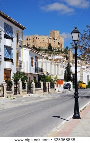 Velez Blanco, Spain - May 5, 2010 - View Of The Castle On The Hill With Townhouses In The Foreground