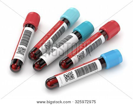 3d Render Of Cbc Blood Tubes Over White Background