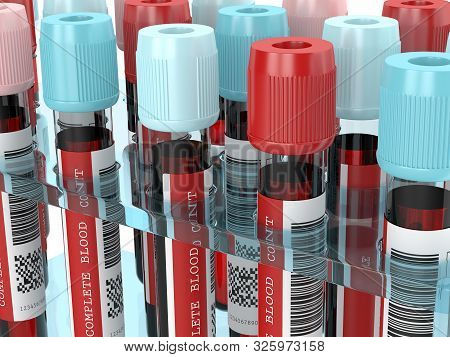 3d Render Of Cbc Blood Tubes Standing In Rock