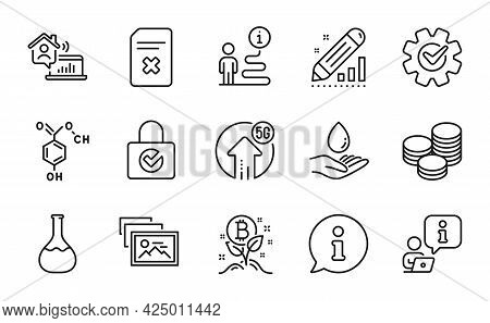 Business Icons Set. Included Icon As Tips, Photo Album, Delete File Signs. 5g Upload, Bitcoin Projec