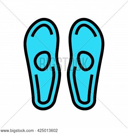 Insoles For Treatment Flat Feet Color Icon Vector. Insoles For Treatment Flat Feet Sign. Isolated Sy