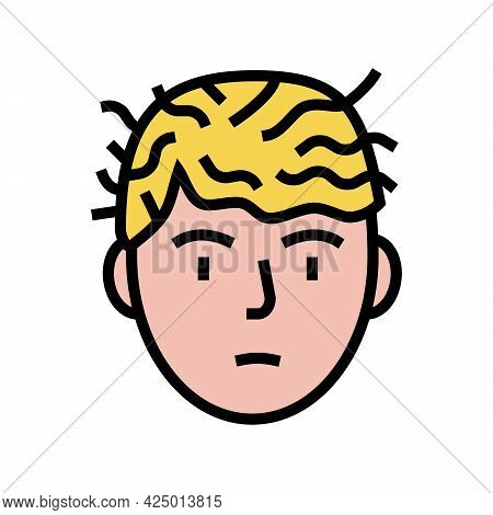 Woman Before Keratin Use Color Icon Vector. Woman Before Keratin Use Sign. Isolated Symbol Illustrat