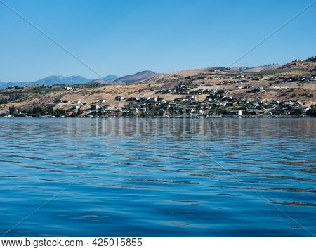 Lake Chelan Waterfront In The Morning, View From Chelan-stehekin Ferry Dock - Washington State, Usa