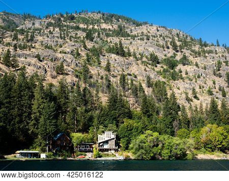 Waterfront Houses On Scenic Lake Chelan - Washington State, Usa
