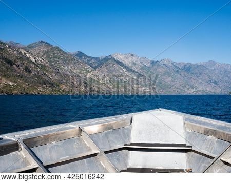 Scenic Landscape Of Lake Chelan From Aboard The Chelan - Stehekin Ferry - Washington State, Usa