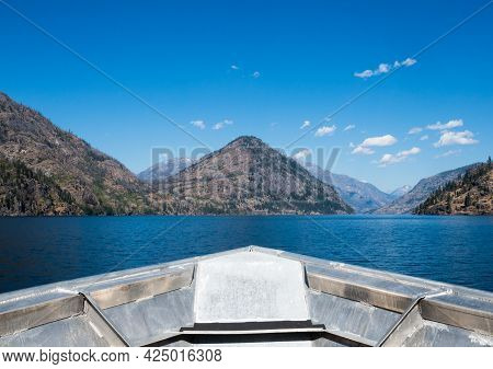 Scenic Landscape Of Lake Chelan From Aboard The Chelan - Stehekin Ferry - Washington State, Usa