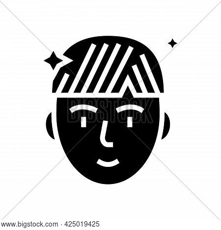 Man After Keratin Used Glyph Icon Vector. Man After Keratin Used Sign. Isolated Contour Symbol Black