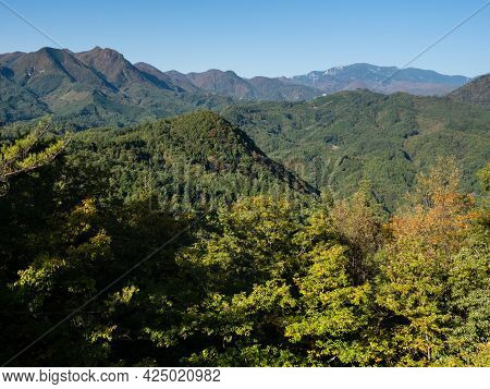 Scenic View From The Observation Platform At The Top Of Shosenkyo Ropeway - Kofu, Yamanashi Prefectu