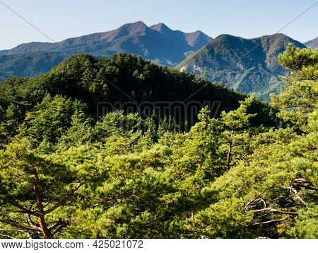 Scenic View From The Observation Platform At The Top Of Shosenkyo Ropeway - Kofu, Yamanashi Prefectu