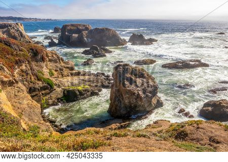 Scenic Coastal Landscape In Pomo Bluffs Park, California