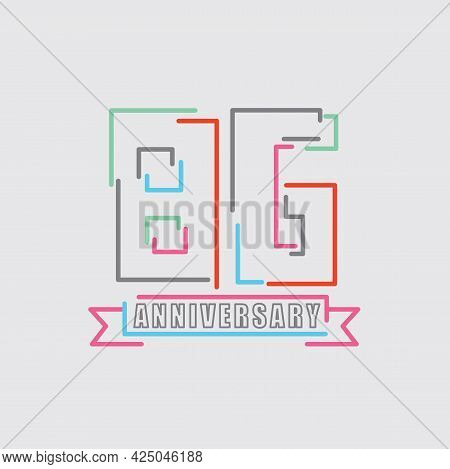 86th Years Anniversary Logo Birthday Celebration Abstract Design Vector Illustration. Eps 10