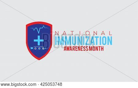 National Immunization Awareness Month Vector Banner Template Observed On August