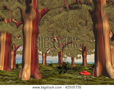 Pilz in der Gesamtstruktur 3d render