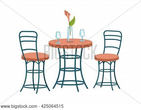 Fashionable Twisted Chairs And Dining Table. Modern Entourage In Scandinavian Style. Winding Furnitu