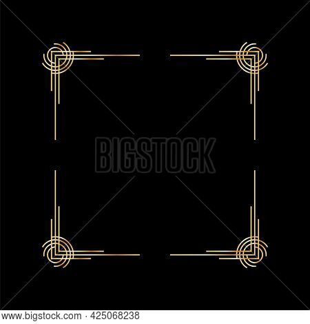 Art deco frame. Artwork graphic pattern. Orante wedding invintation background template. Vintage retro style banner or label design. design object