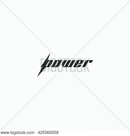 Power Blitz Logo Design Typography Electric Strong
