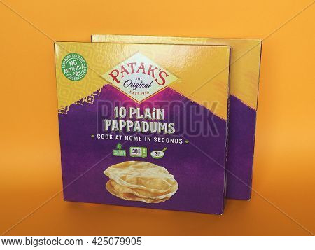 London - Circa June 2021: Patak's Packet Of Pappadums