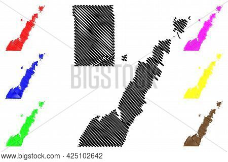 Dunn And Door County, State Of Wisconsin (u.s. County, United States Of America, Us) Map Vector Illu