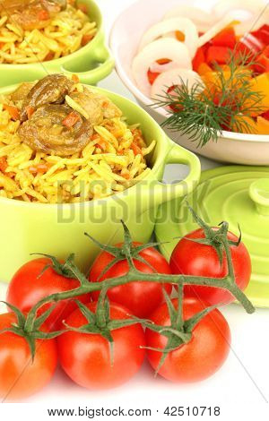 Köstlichen Pilaf mit Gemüse hautnah