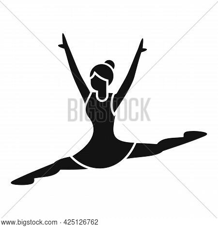 Ballerina Jump Icon Simple Vector. Ballet Silhouette Dance. Girl Dancer