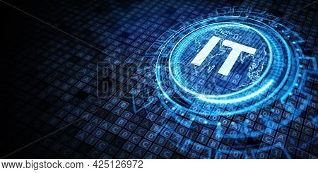 It Consultant Presenting Tag Cloud About Information Technology 3d Illustration