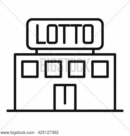 Lotto Building Icon Outline Vector. Bingo Lottery. Keno Lucky Game