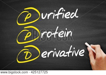 Ppd - Purified Protein Derivative Acronym, Concept On Blackboard