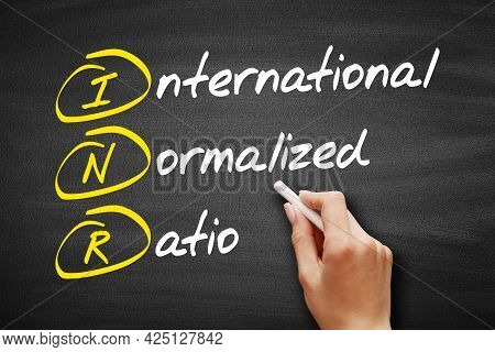 Inr - International Normalized Ratio Acronym, Concept On Blackboard