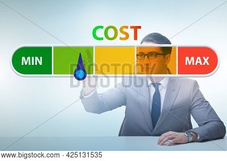Businessman in cost management concept