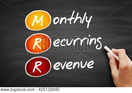 Mrr - Monthly Recurring Revenue, Acronym Business Concept On Blackboard
