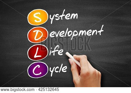 Sdlc - System Development Life Cycle Acronym, Business Concept On Blackboard