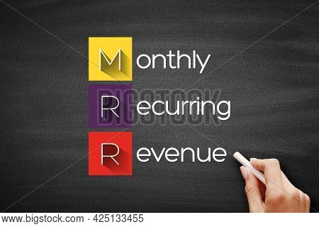 Mrr - Monthly Recurring Revenue Acronym, Business Concept Background On Blackboard