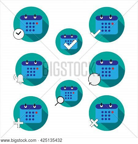 Simple Calendar Icon Set. Calendar Illustration As A Reminder Of Activities Or Appointments