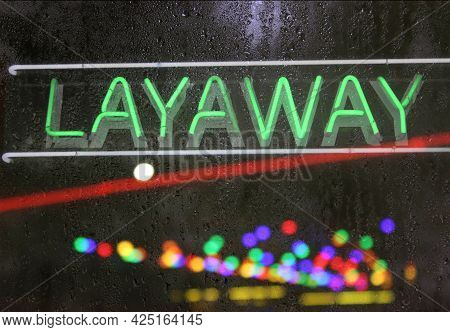 Vintaeg Neon Pawn Shop Signage Green Neon