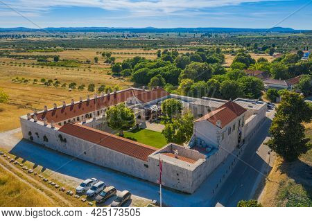 Historic Ottoman Architecture Maskovica Han In Vrana Village, Croatia, Aerial View