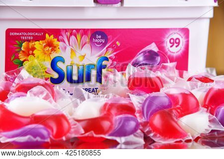 A Box Of Surf Capsule Laundry Detergent Product
