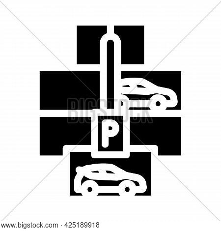 Multi-level Parking Glyph Icon Vector. Multi-level Parking Sign. Isolated Contour Symbol Black Illus