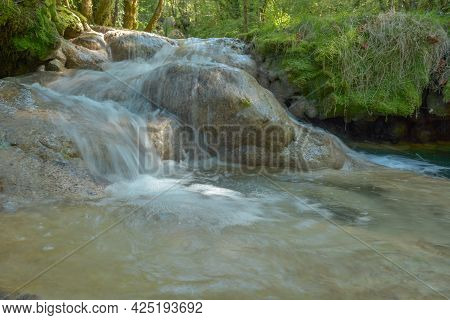 The Tufa Waterfall Near Arbois.