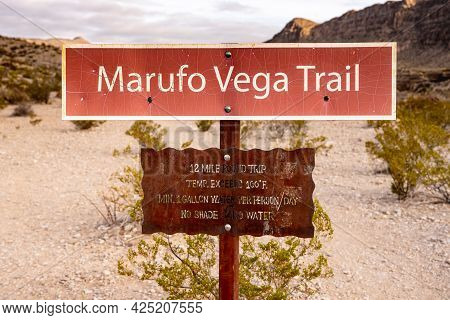 Marufo Vega Trail Sign Cautions Hikers To Prepare For Unfriendly Conditions