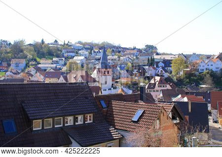 View Of The Town Of Flacht Near Weissach