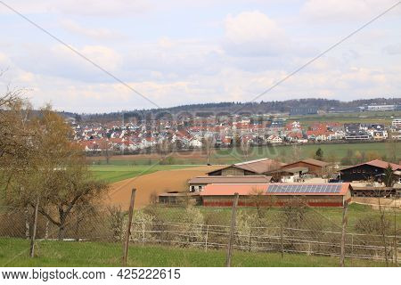 View of malmsheim near renningen in the district of boeblingen